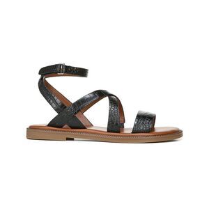 FRANCO SARTO Womens Black Croc Embossed Genevia Open Toe Gladiator Sandles 7 M